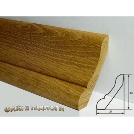 КЛАСИЧНИЙ ПЛІНТУС 30*65 ЦІЛЬНИЙ, Дуб